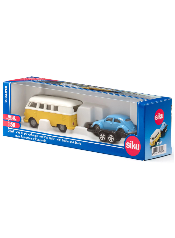 Siku VW T1 with Trailer and VW Beetle (313-2567)