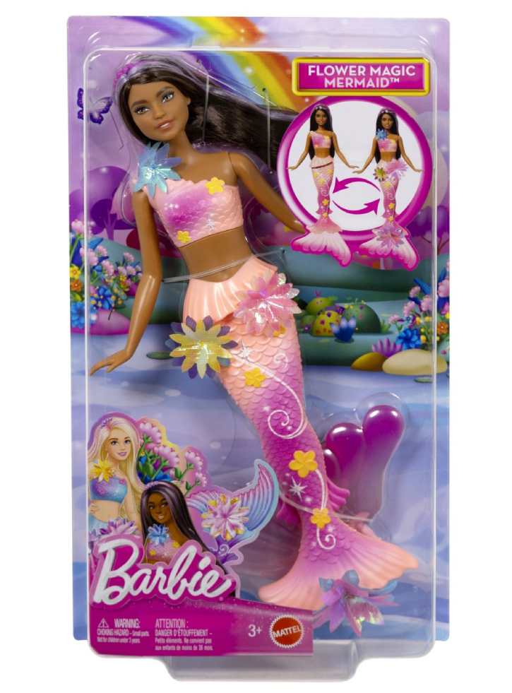 Barbie Blooming Magic Black Mermaid Doll (JDM73)