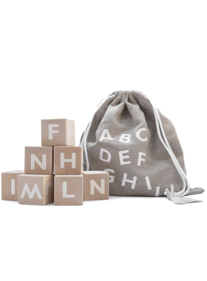 Ooh Noo Wooden Alphabet Blocks White (40AB1502)