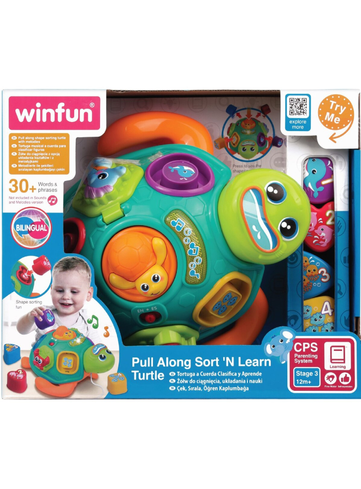Winfun Pull Along Sort 'N Learn Turtle (240301-NL)