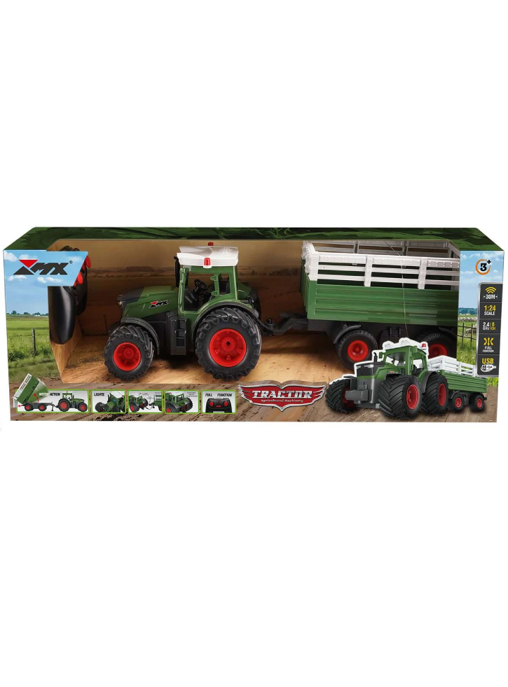 MX R/C Constructions Tractor R/C w/hanger 2,4GHz, 3,7V Li-Ion, green (471477)
