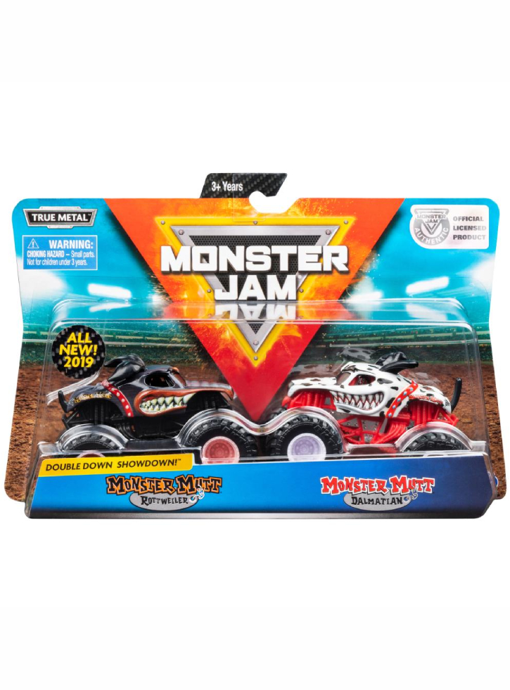 Monster Jam 1:64 Die Cast 2 Pack Monster Mutt Vs Monster Mutt Dalmatian