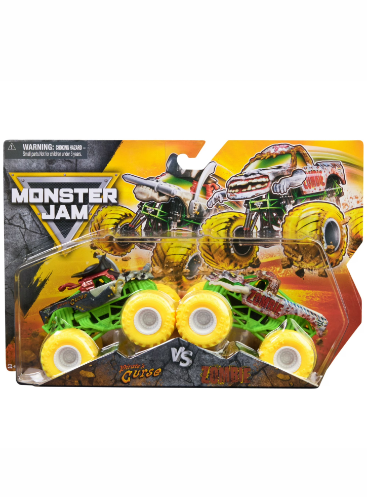 Monster Jam 1:64 Die Cast 2 Pack Pirate's Curse Vs Zombie
