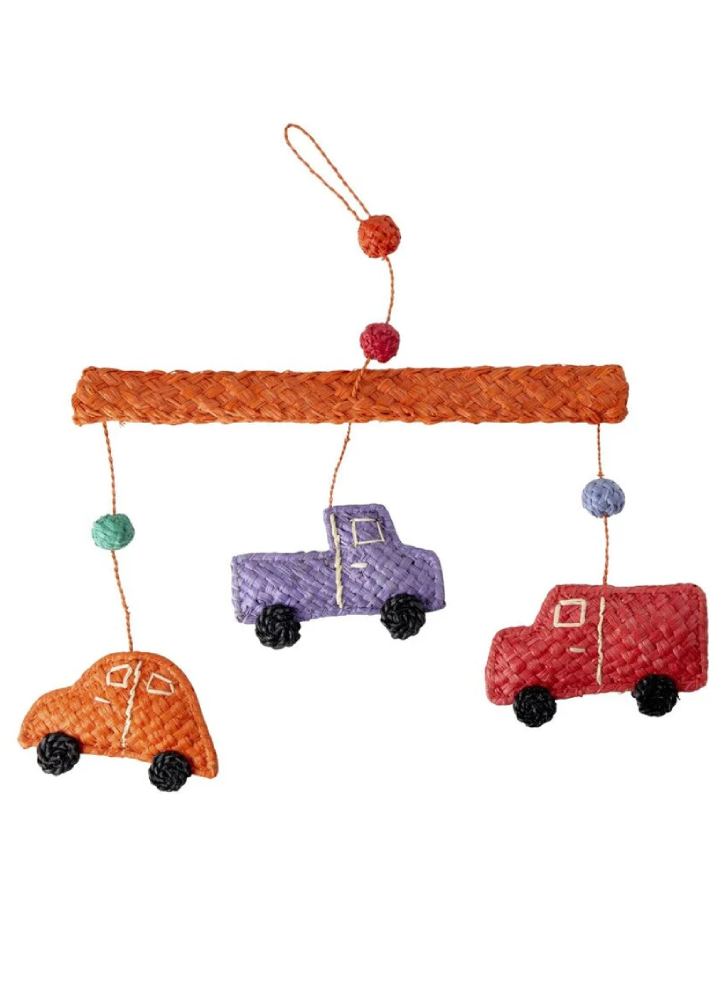 Rice Raffia Mobile with Cars (KIMOB-CAR)