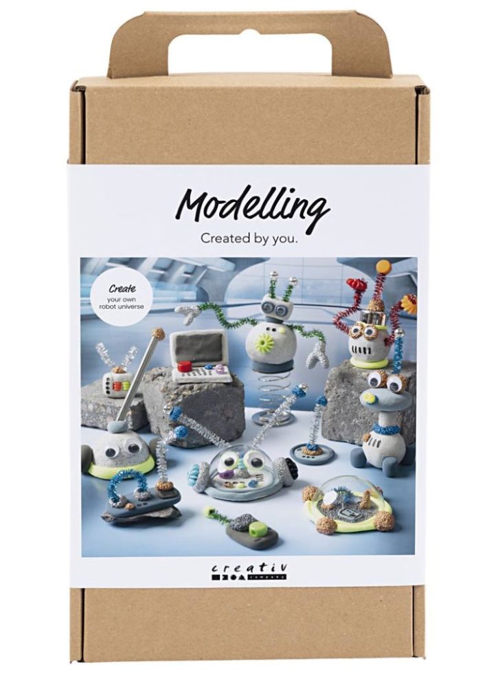 Creativ Craft Kit Modelling, Robot BlueGrey Red Silver Plated (977808)