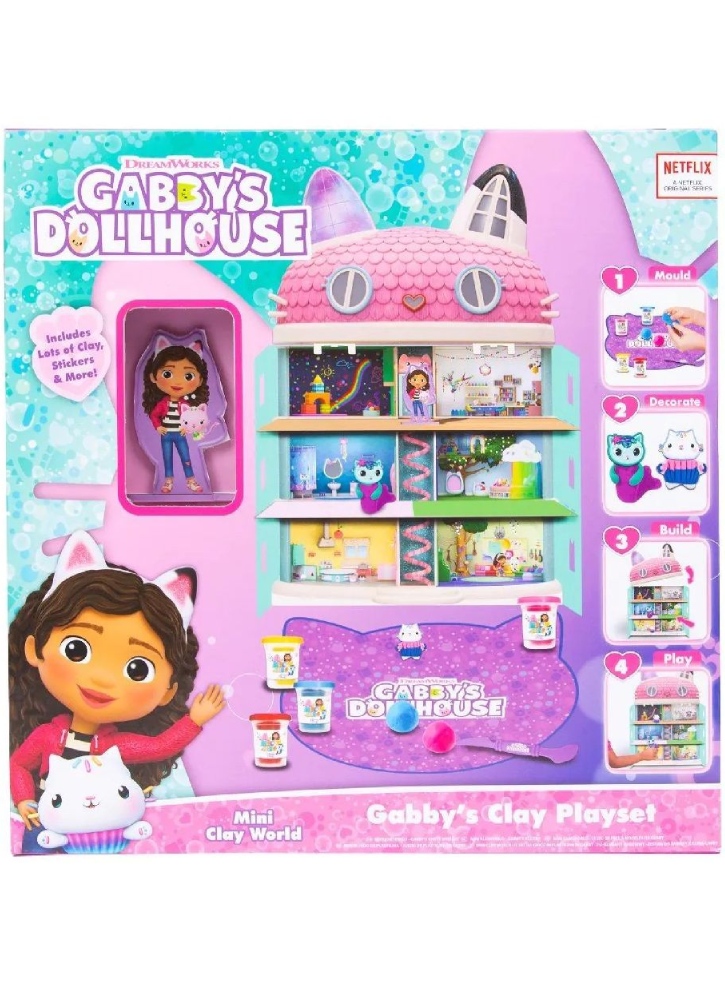 Gabby's Dollhouse DIY Clay Cats & Dollhouse Set (204-700003)