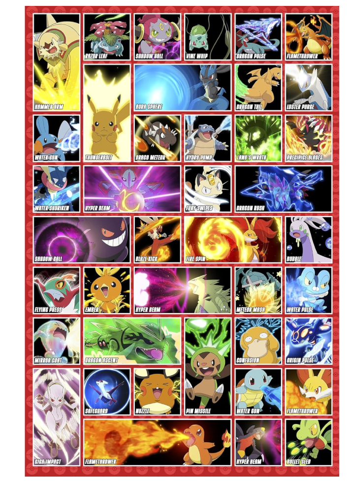 Pokemon Moves Poster 91.5 x 61 cm