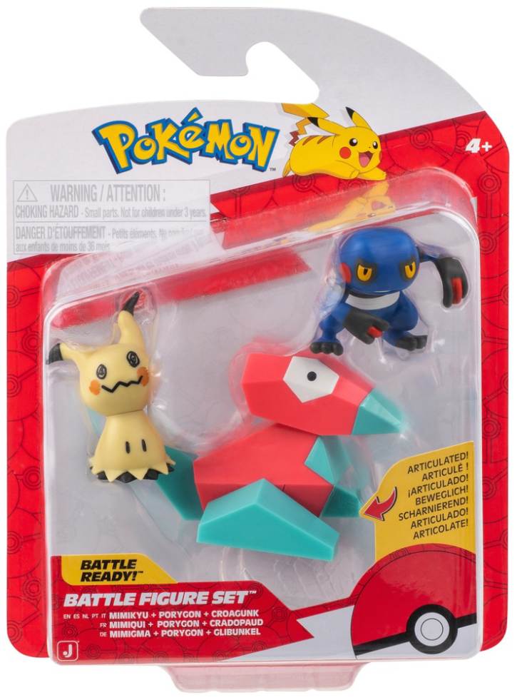 Pokemon Battle 3 Pack Mimikyu Porygon & Croagunk (PKW4091)