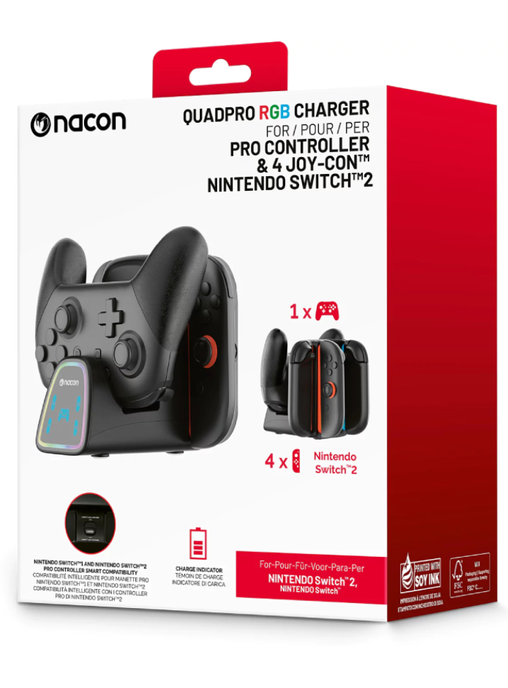 Nacon Charger Quadpro + RGB Pro Controller & 4 Joy-Con - Nintendo Switch 2