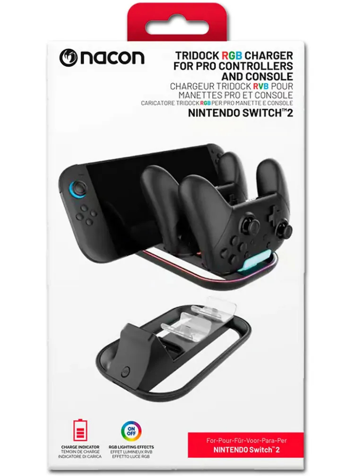 Nacon Tridock RGB Charger Pro Controllers & Console - Nintendo Switch 2
