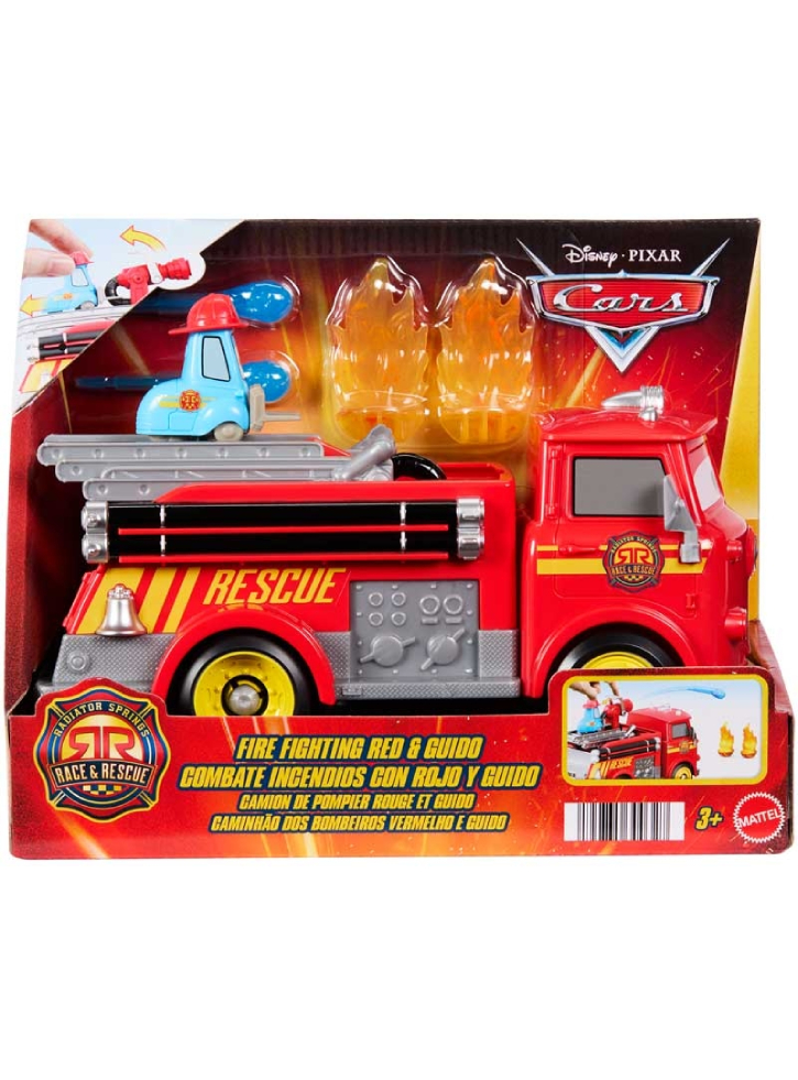 Disney Cars Radiator Springs Race & Rescue Fire Fighting Red & Guido Playset (JFL54)