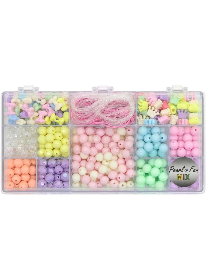 Pearl 'n Fun Pastel perlemix m/elastik assorted (714206)