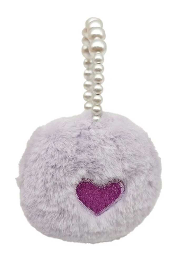 Tinka Plush Earmuffs Purple w. pearl headband (8-800429)
