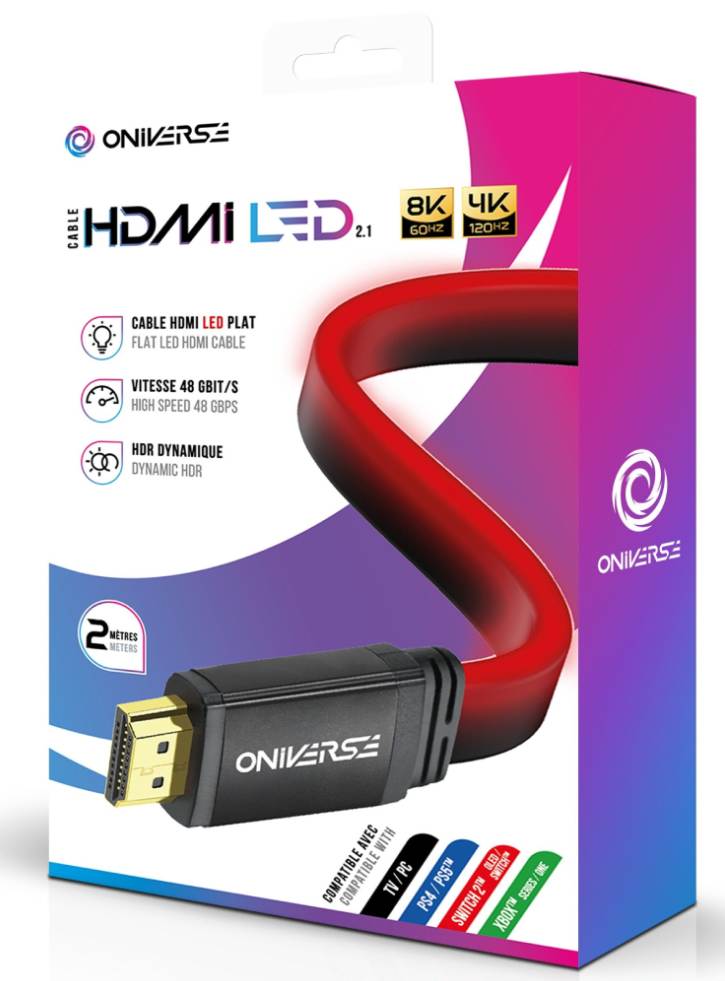 Oniverse Hdmi Led Cable 8K Red - Playstation 5
