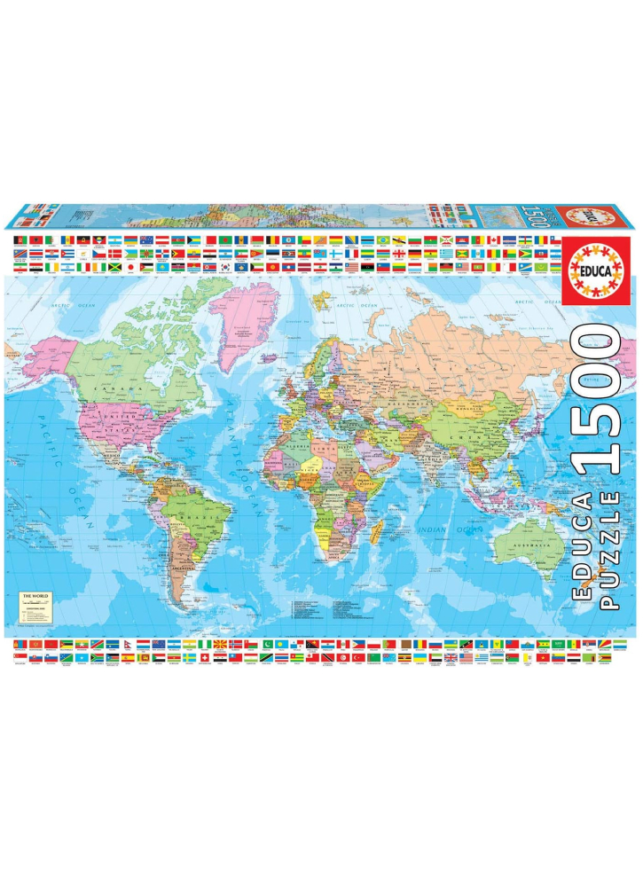 Educa 1500 pcs The World Map (018500)