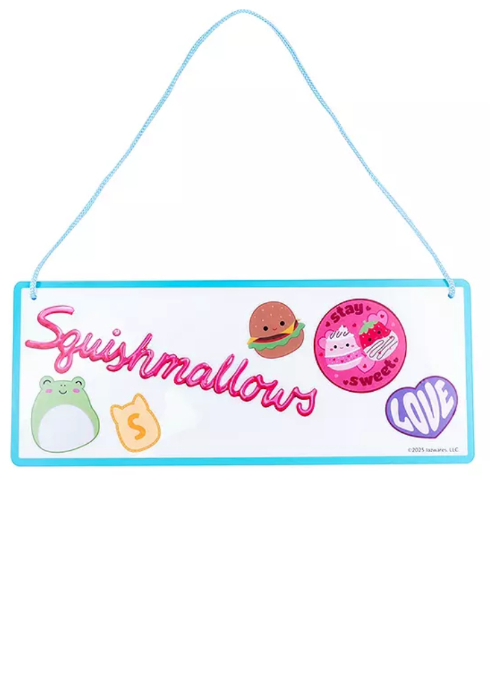 Squishmallows Room Sign with Wall Decals