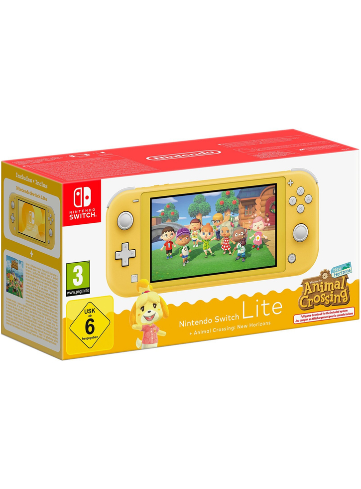 Console Switch Lite Animal Crossing New Horizons Bundle Yellow - Nintendo Switch