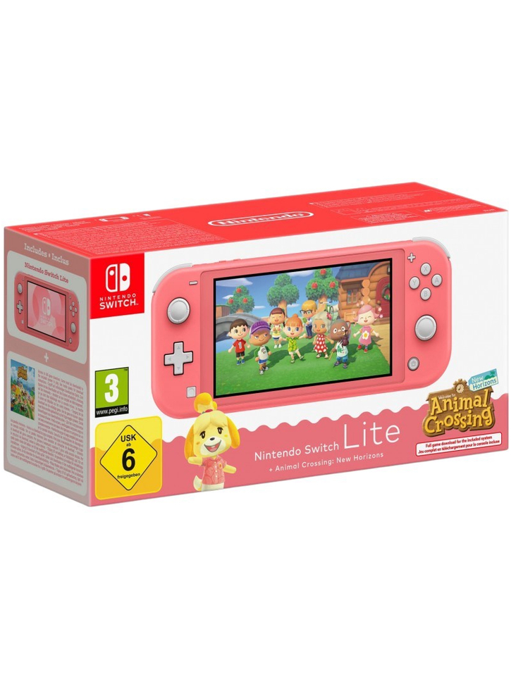 Console Switch Lite Animal Crossing New Horizons Bundle Coral - Nintendo Switch