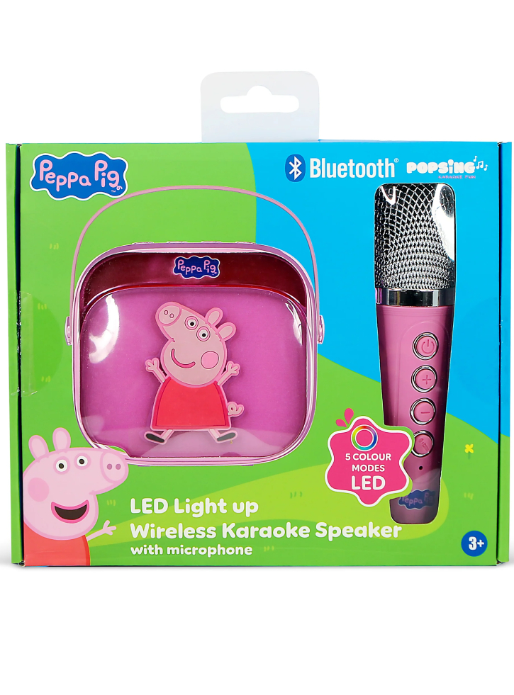 OTL Peppa Pig Popsing Led Light Up Wireless Karaoke Speaker With Microphone