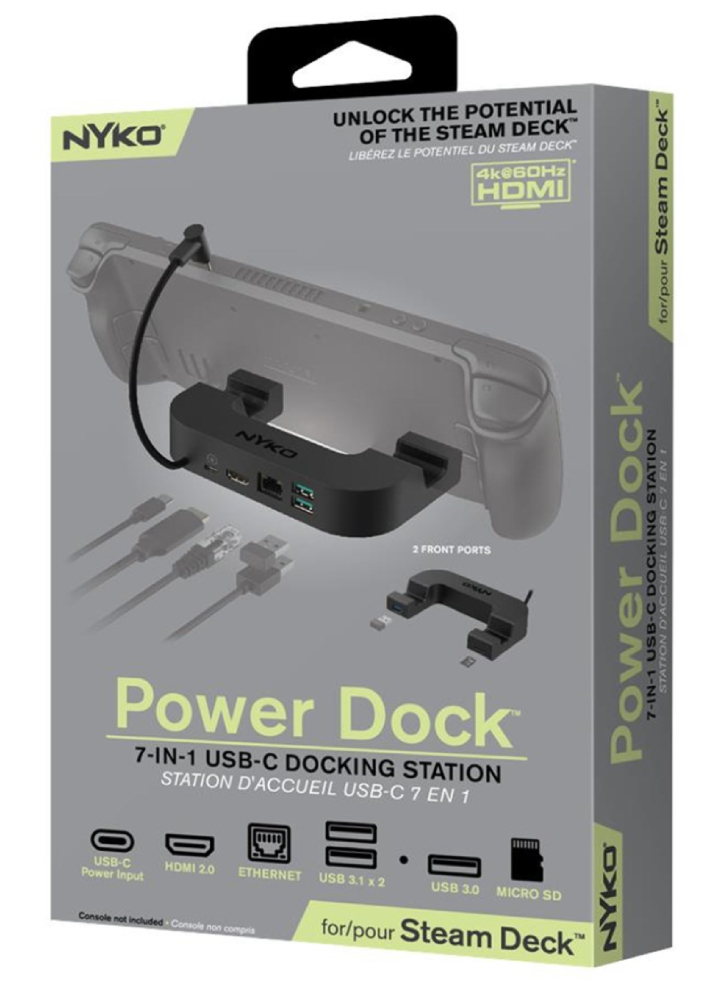Nyko Steam Deck Power Dock 7 in 1 Usb-C Docking Station - PC