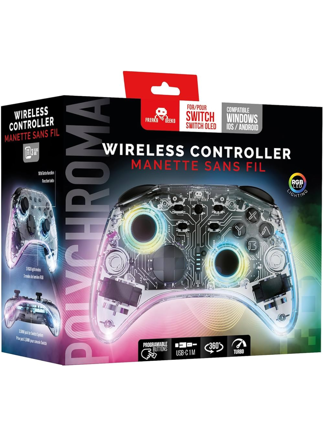 Controller Trade Invaders Wireless Polychroma - Nintendo Switch