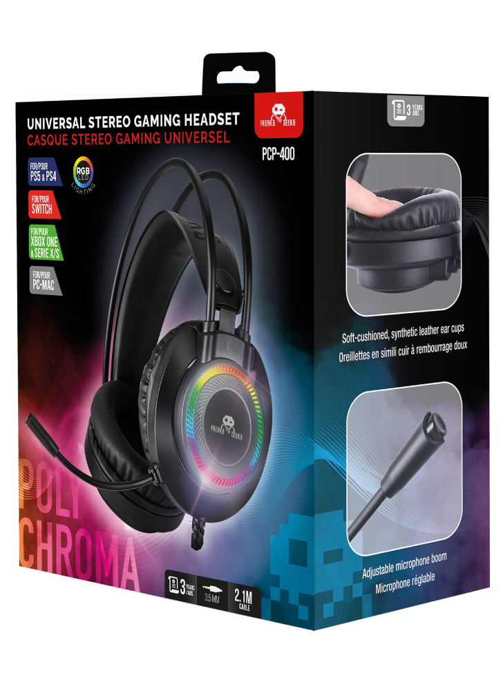 Trade Invaders Dual Headset with Backlit Microphone - Playstation 5