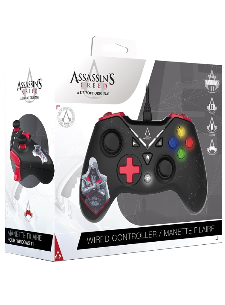Trade Invaders Assassins Creed Wired Controller Black and Red - PC
