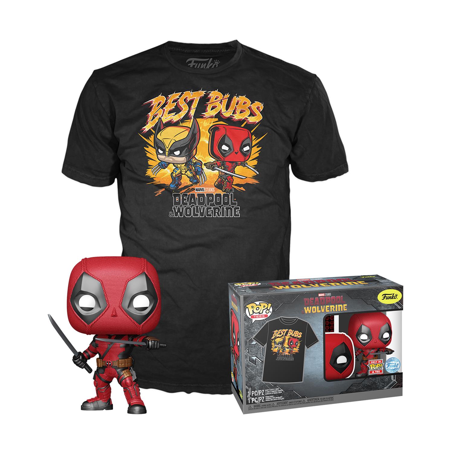 Funko Pop! Deadpool & Wolverine Best Bubs Figure and T-Shirt XL
