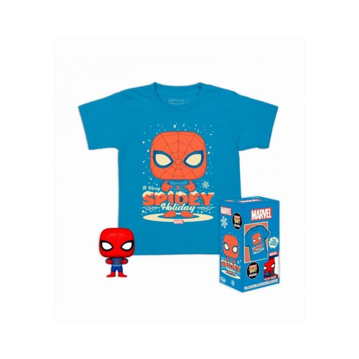 Funko Pocket Pop! Marvel Holiday Spiderman Figure & T-Shirt XL Child