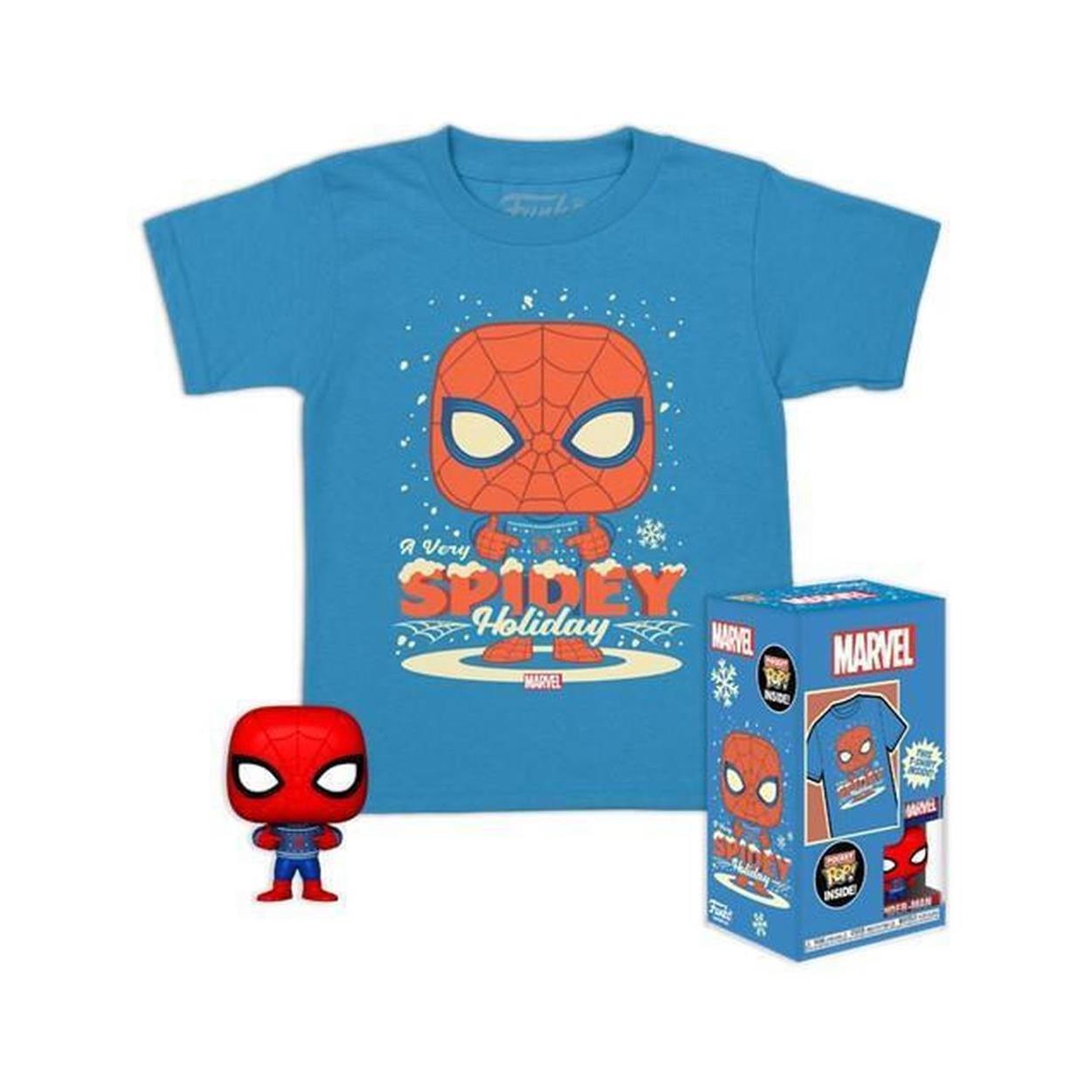 Funko Pocket Pop! Marvel Holiday Spiderman Figure & T-Shirt L