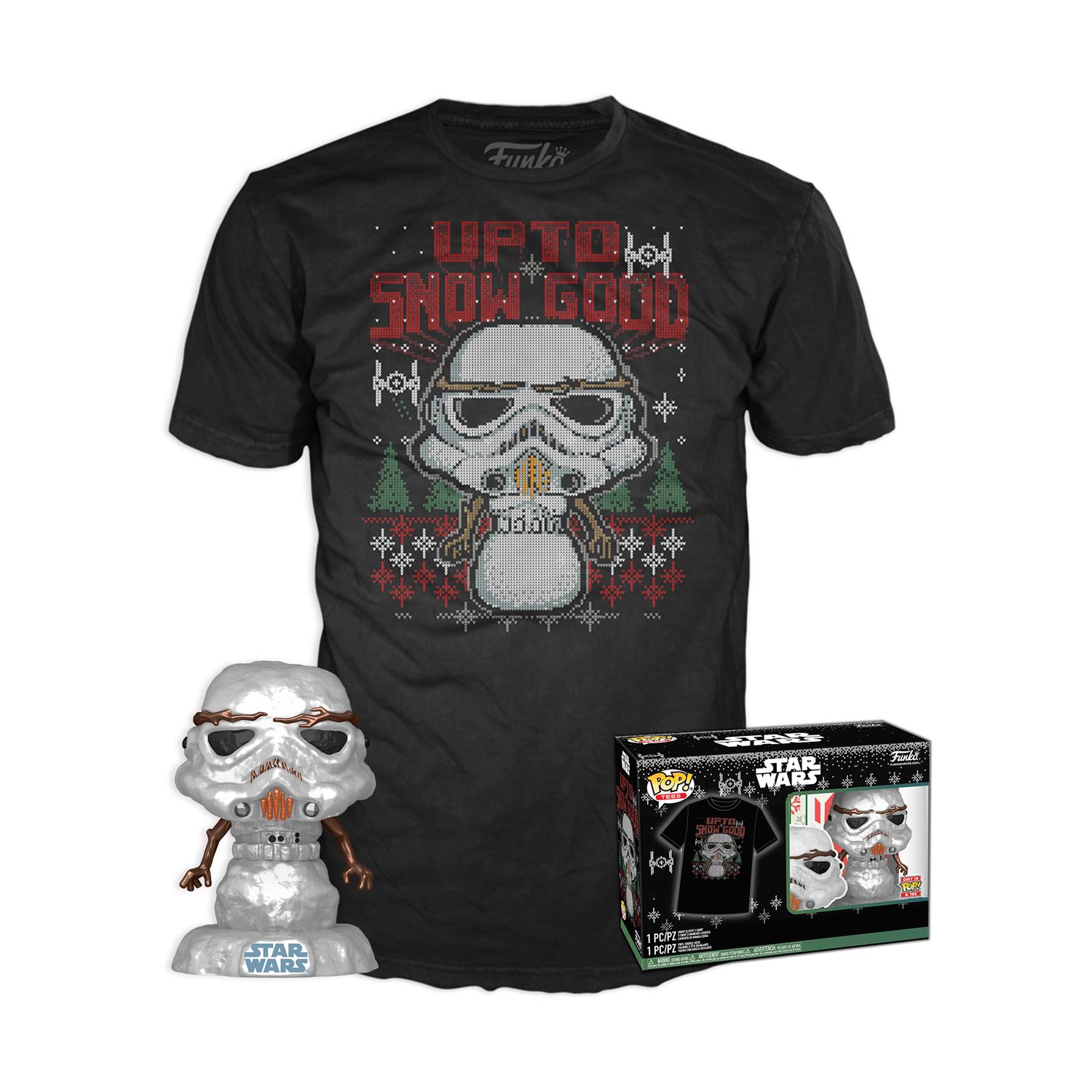 Funko Pop! Star Wars Holiday Stormtrooper Metallic Figure & T-Shirt XL