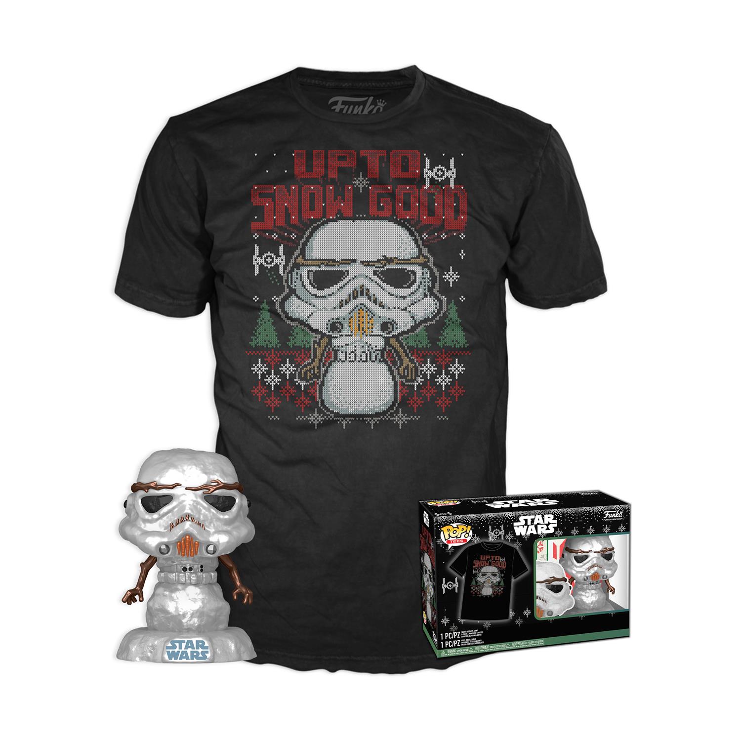 Funko Pop! Star Wars Holiday Stormtrooper Metallic Figure & T-Shirt L