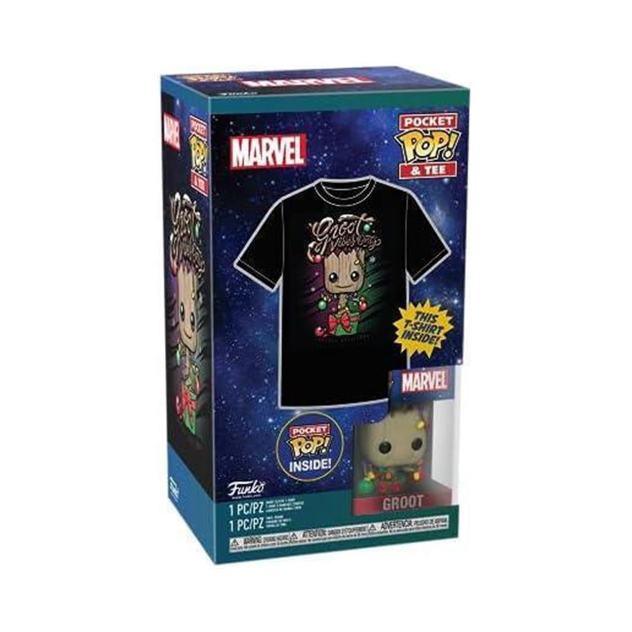 Funko Pocket Pop! Guardians of the Galaxy Holiday Groot Figure & T-Shirt S Child