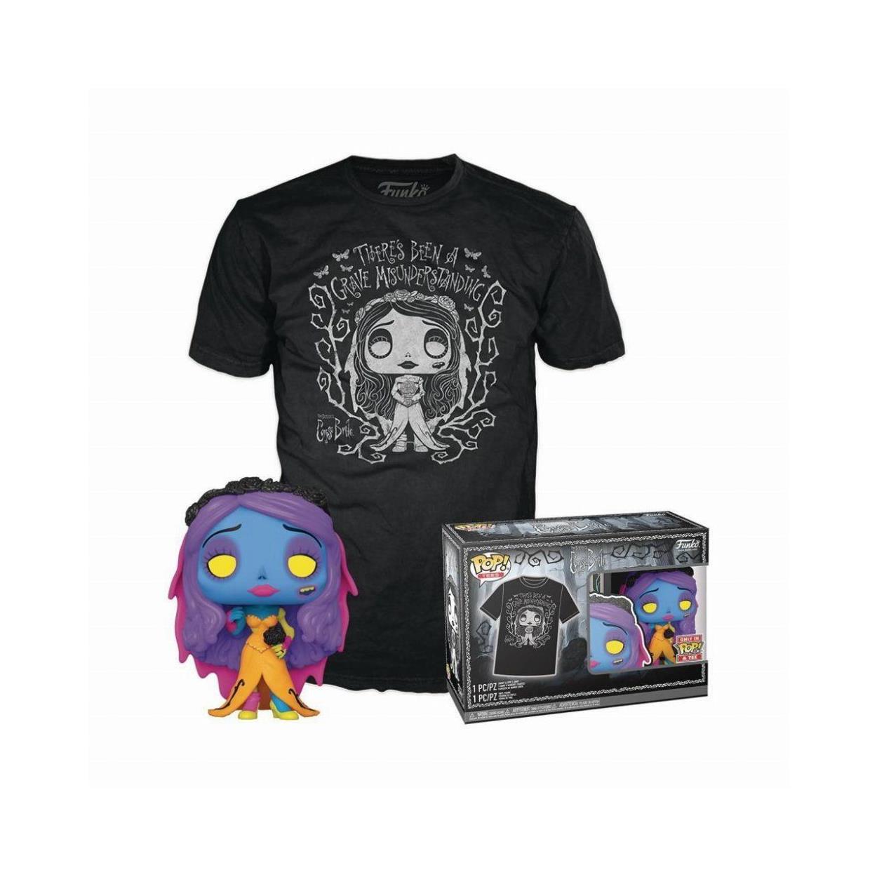 Funko Pop! Tim Burton's Corpse Bride Emily Blacklight Figure and T-Shirt XL