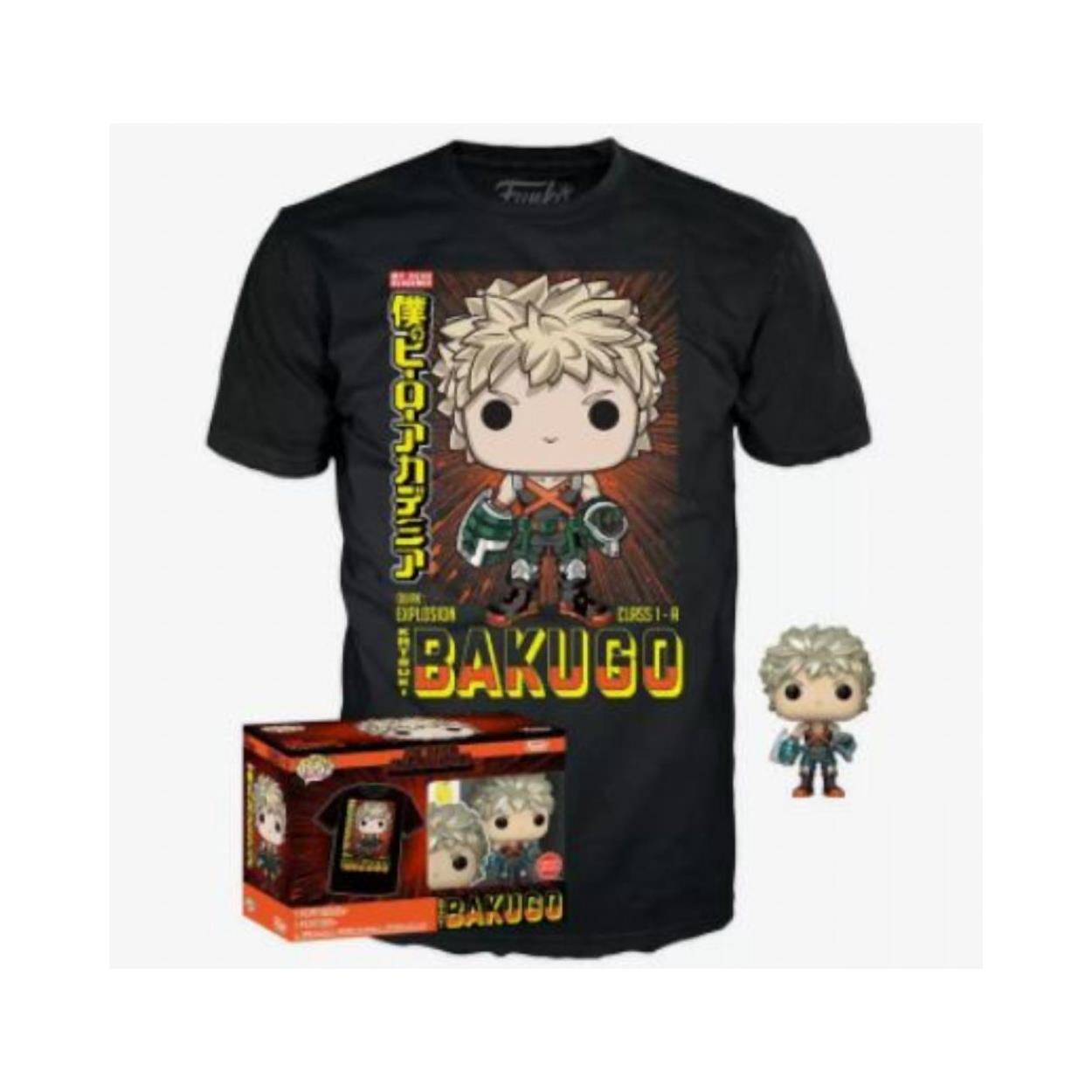 Funko Pop! My Hero Academia Katsuki Bakugo Metallic Figure & T-Shirt XL