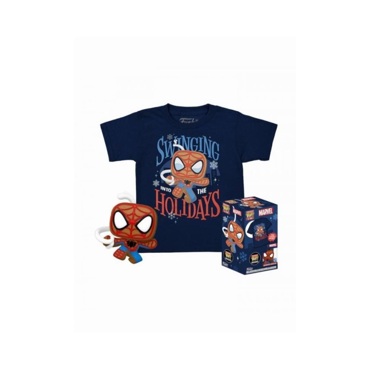 Funko Pocket Pop! Marvel Gingerbread Spider-Man Figure & T-Shirt XL