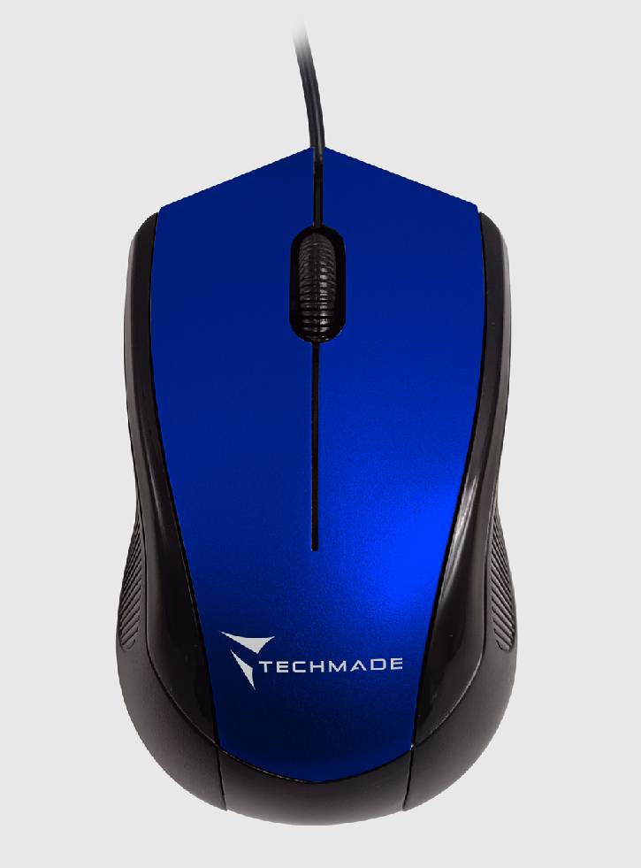 Techmade Wired USB Optical Mouse TM-XJ15 Blue
