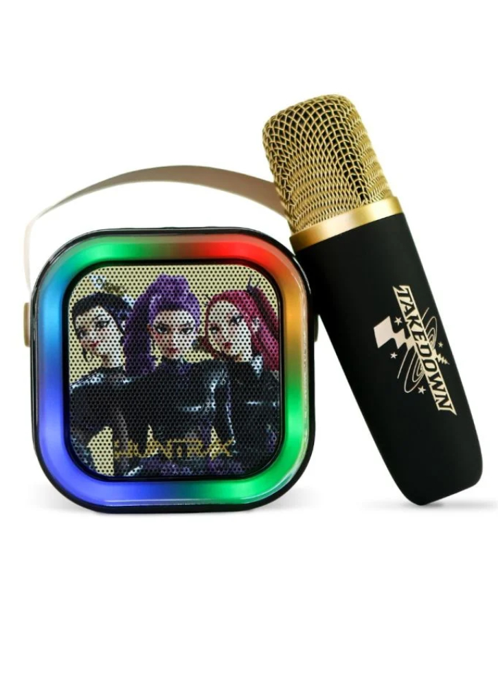 OTL KPOP Demon Hunters Popsing LED Light Up Wireless Karaoke Speaker with Microphone Black