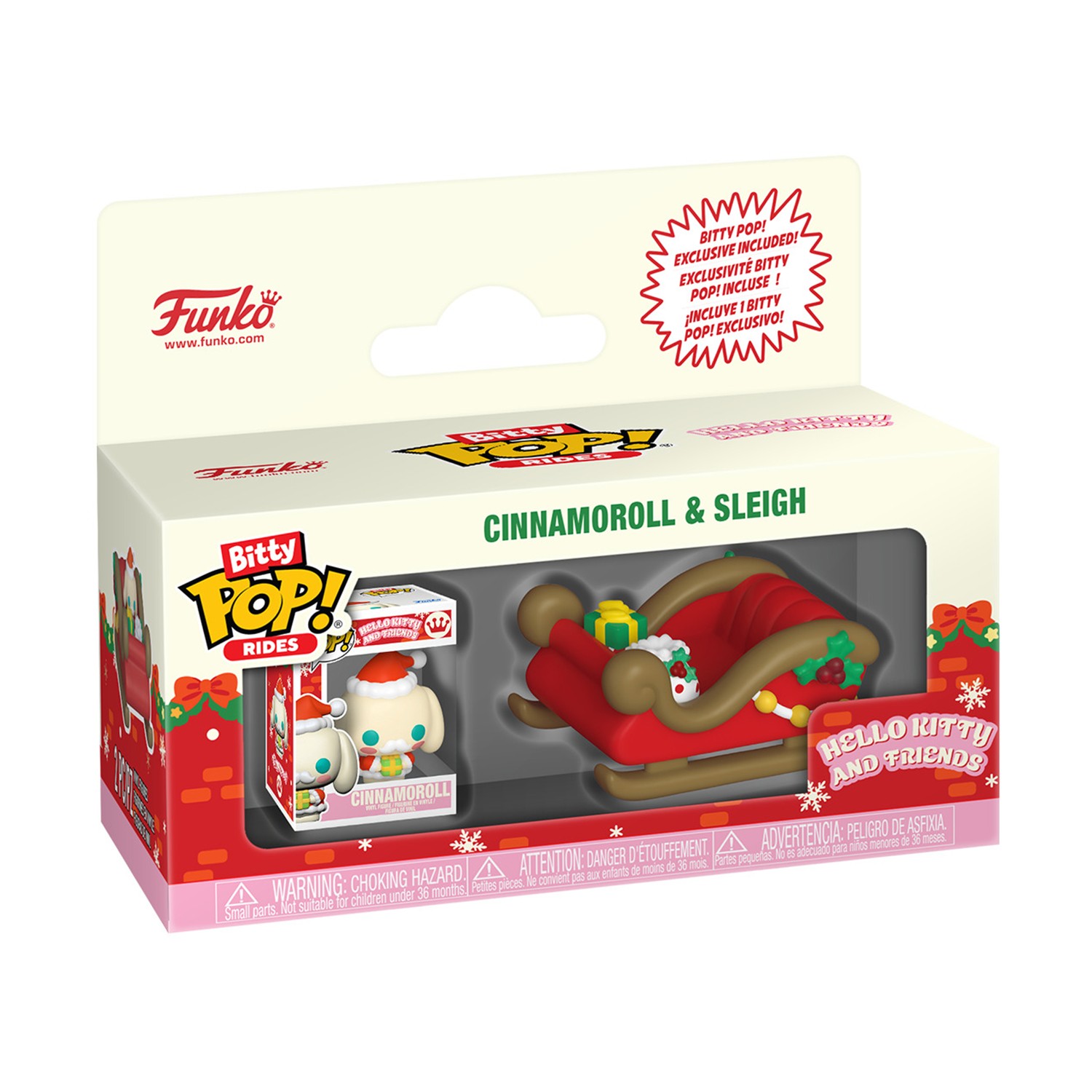 Funko Bitty Pop Rides Hello Kitty And Friends (Holiday) Cinnamoroll & Sleigh 2.3cm