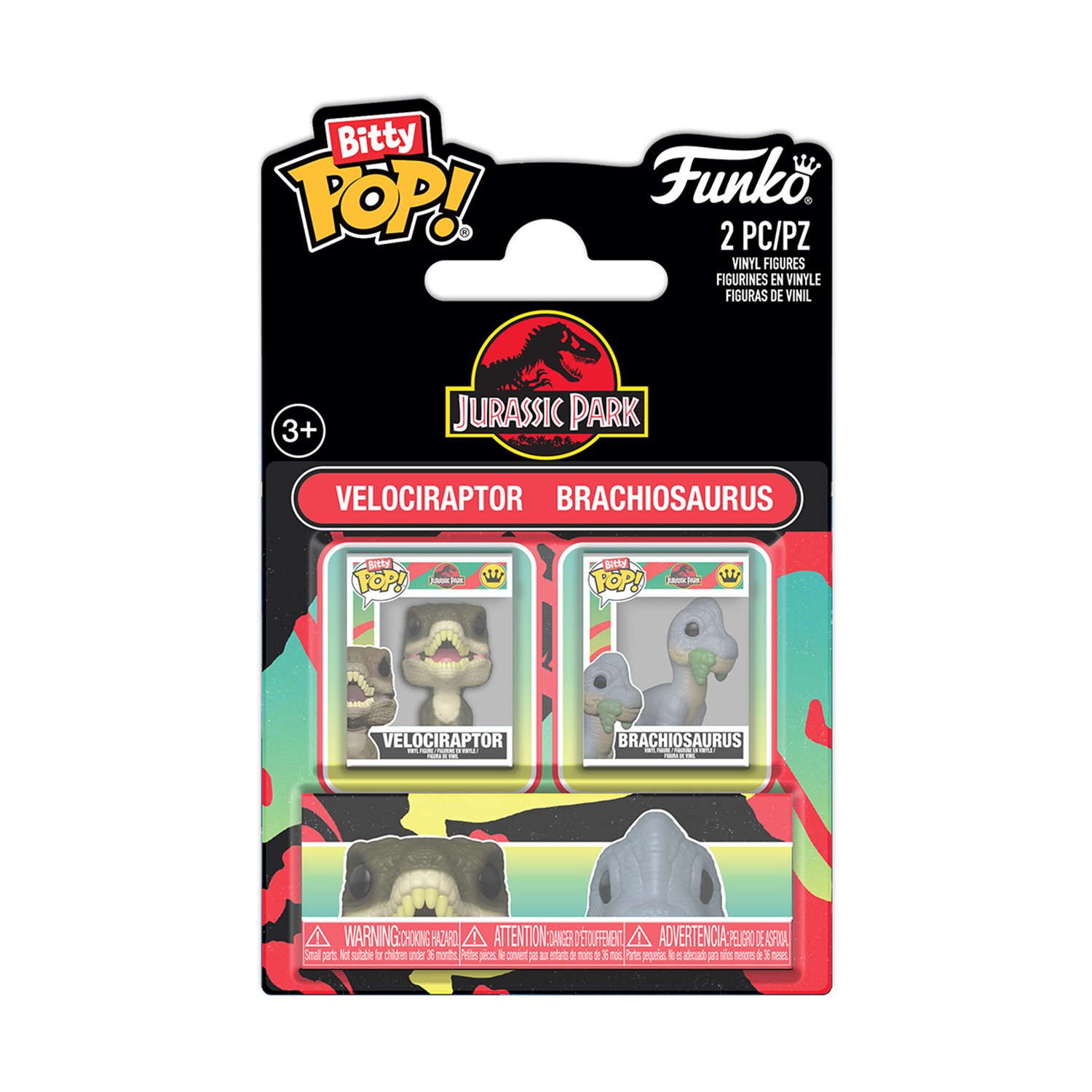 Funko Bitty Pop 2-Pack Jurassic Park Velociraptor & Brachiosaurus 2.3cm