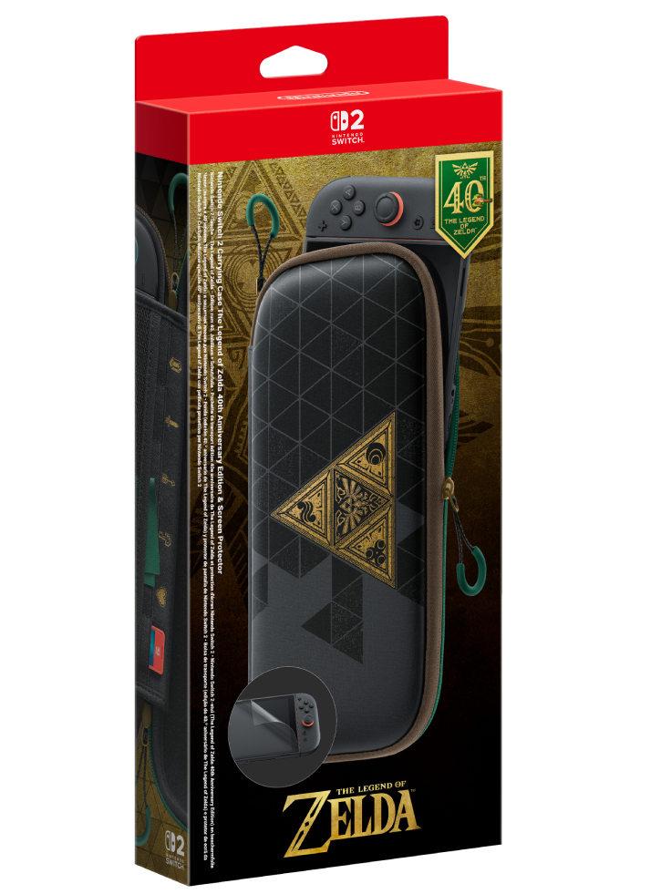 Carrying Case and Screen Protector Legend of Zelda 40th Anniversary Edition - Nintendo Switch 2